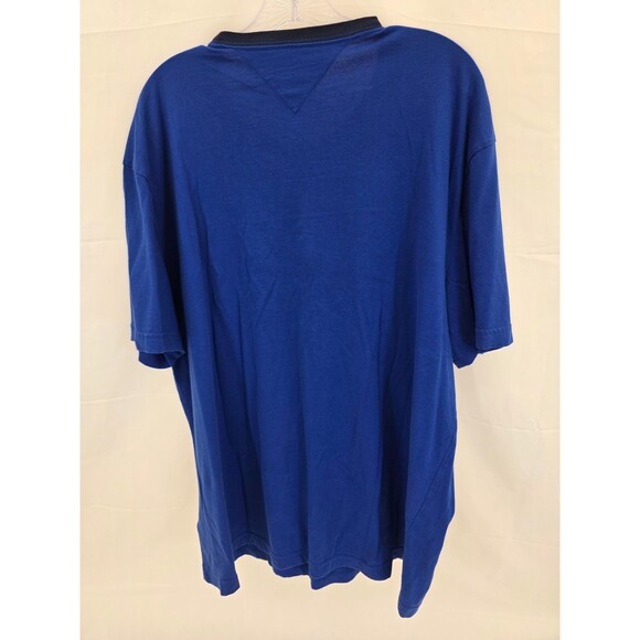 Tommy Hilfiger Men's Blue Embroidered T-Shirt Short Sleeve Flag Logo Size XXL - Picture 4 of 6
